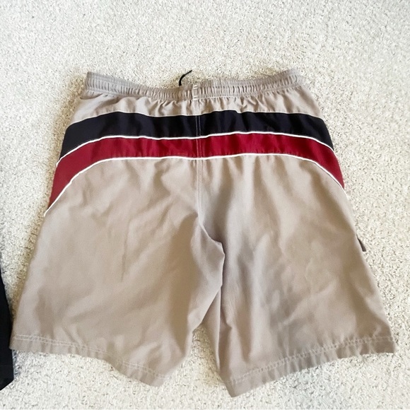 Speedo Mens Swim Trunks Sz L Mesh Lined Pockets Black Tan Short Long Lot 2x - Picture 5 of 12
